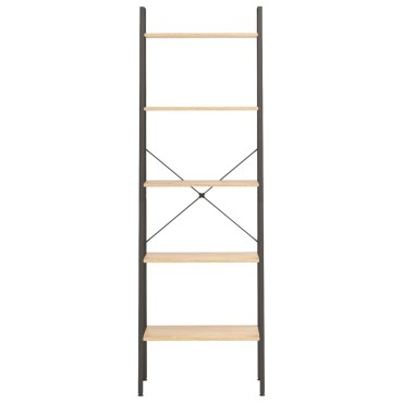 vidaXL Ραφιέρα 5 Επιπέδων Ανοιχτό Καφέ & Μαύρο 56x35x174cm 1 τεμ.