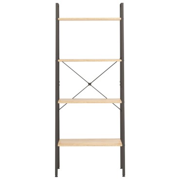 vidaXL Ραφιέρα 4 Επιπέδων Ανοιχτό Καφέ & Μαύρο 56x35x140cm 1 τεμ.