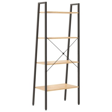 vidaXL Ραφιέρα 4 Επιπέδων Ανοιχτό Καφέ & Μαύρο 56x35x140cm 1 τεμ.