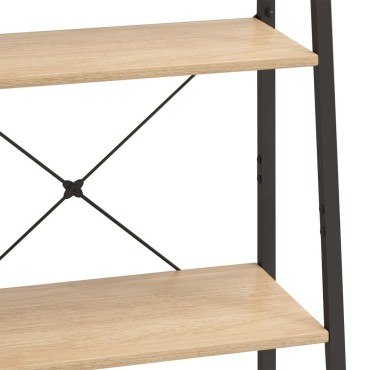 vidaXL Ραφιέρα 4 Επιπέδων Ανοιχτό Καφέ & Μαύρο 56x35x140cm 1 τεμ.