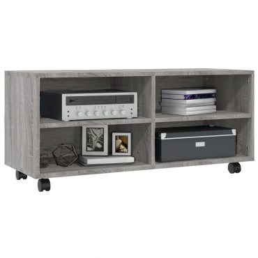 vidaXL Έπιπλο Τηλεόρασης με Ροδάκια Γκρι Sonoma 90x35x35cm Επεξ. Ξύλο