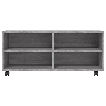 vidaXL Έπιπλο Τηλεόρασης με Ροδάκια Γκρι Sonoma 90x35x35cm Επεξ. Ξύλο