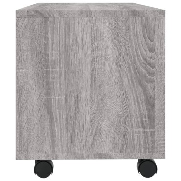 vidaXL Έπιπλο Τηλεόρασης με Ροδάκια Γκρι Sonoma 90x35x35cm Επεξ. Ξύλο