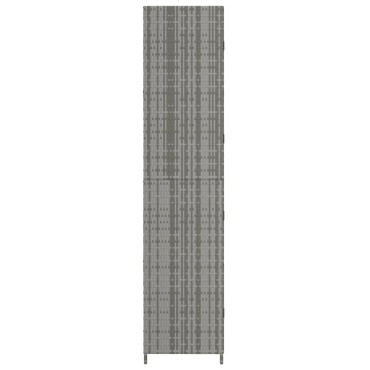 vidaXL Ντουλάπι Αποθήκευσης Κήπου Γκρι 59x40x180cm από Συνθ. Ρατάν 1 τεμ.