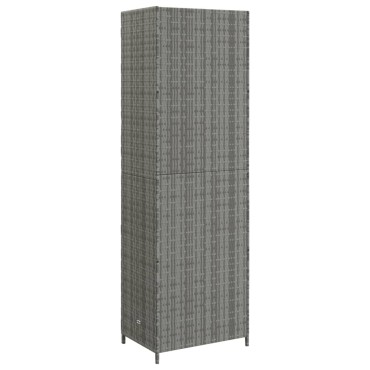 vidaXL Ντουλάπι Αποθήκευσης Κήπου Γκρι 59x40x180cm από Συνθ. Ρατάν 1 τεμ.