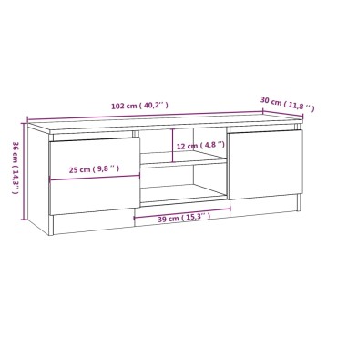 vidaXL Έπιπλο Τηλεόρασης με Πόρτα Sonoma Δρυς 102x30x36cm