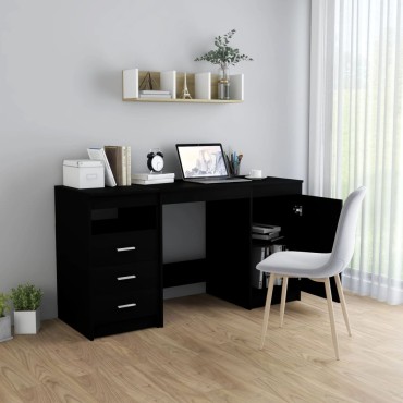 vidaXL Γραφείο Μαύρο 140x50x76cm από Επεξ. Ξύλο 1 τεμ.