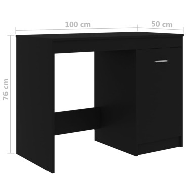 vidaXL Γραφείο Μαύρο 140x50x76cm από Επεξ. Ξύλο 1 τεμ.
