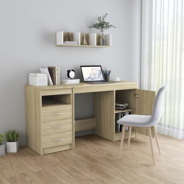 vidaXL Γραφείο Χρώμα Sonoma Δρυς 140x50x76cm από Επεξ. Ξύλο 1 τεμ.
