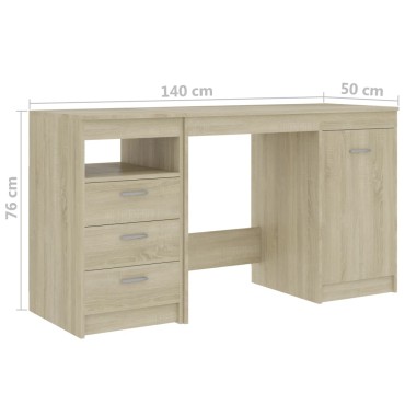 vidaXL Γραφείο Χρώμα Sonoma Δρυς 140x50x76cm από Επεξ. Ξύλο 1 τεμ.