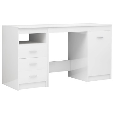 vidaXL Γραφείο Γυαλιστερό Λευκό 140x50x76cm από Επεξ. Ξύλο 1 τεμ.