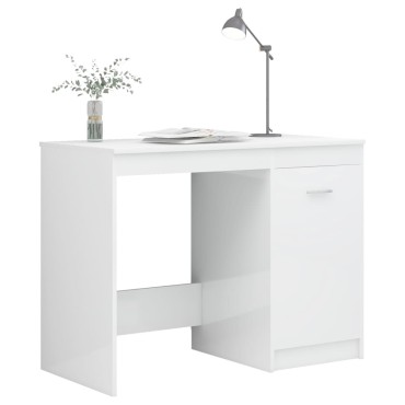 vidaXL Γραφείο Γυαλιστερό Λευκό 140x50x76cm από Επεξ. Ξύλο 1 τεμ.