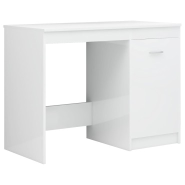 vidaXL Γραφείο Γυαλιστερό Λευκό 140x50x76cm από Επεξ. Ξύλο 1 τεμ.