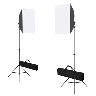 vidaXL Κιτ Φωτισμού Φωτογραφικού Στούντιο με Softbox και Φόντο