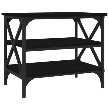 vidaXL Βοηθητικό Τραπέζι Μαύρο 55x38x45cm από Επεξεργασμένο Ξύλο