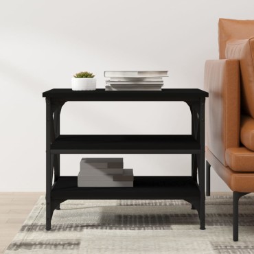 vidaXL Βοηθητικό Τραπέζι Μαύρο 55x38x45cm από Επεξεργασμένο Ξύλο