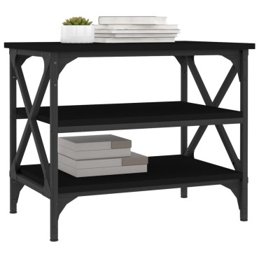 vidaXL Βοηθητικό Τραπέζι Μαύρο 55x38x45cm από Επεξεργασμένο Ξύλο