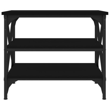vidaXL Βοηθητικό Τραπέζι Μαύρο 55x38x45cm από Επεξεργασμένο Ξύλο