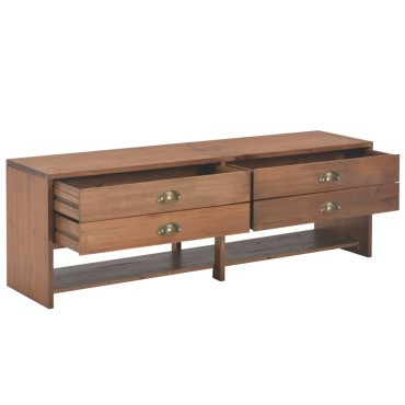 vidaXL Έπιπλο Τηλεόρασης με 4 Συρτάρια 120x30x40cm Μασίφ Ξύλο Ελάτης