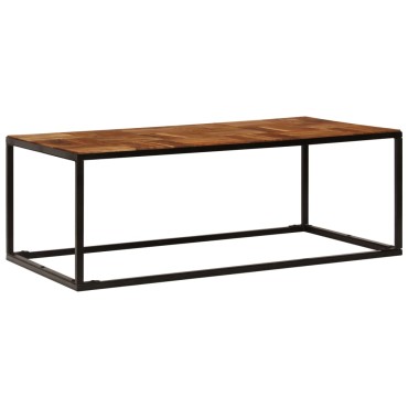 vidaXL Τραπεζάκι Σαλονιού 110x60x40cm Μασίφ Ξύλο Ακακίας & Ατσάλι 1 τεμ.