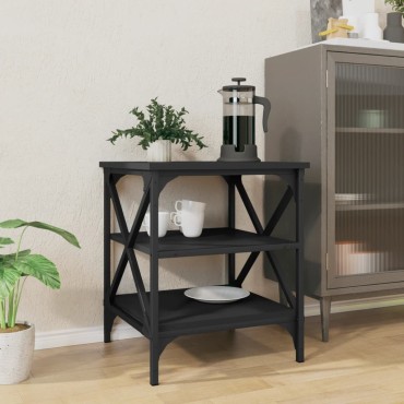 vidaXL Βοηθητικό Τραπέζι Μαύρο 40x42x50cm από Επεξεργασμένο Ξύλο 1 τεμ.