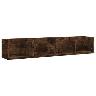 vidaXL Ραφιέρα Τοίχου για CD Καπνιστή Δρυς 100x18x18cm Επεξ. Ξύλο 1 τεμ.