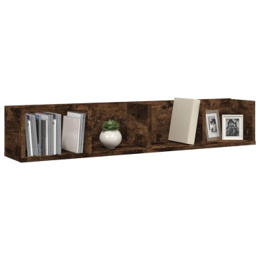 vidaXL Ραφιέρα Τοίχου για CD Καπνιστή Δρυς 100x18x18cm Επεξ. Ξύλο 1 τεμ.