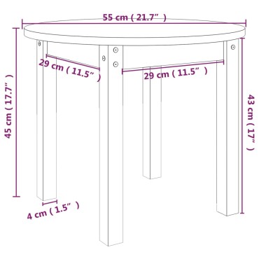 vidaXL Τραπεζάκι Σαλονιού Λευκό 55x45cm από Μασίφ Ξύλο Πεύκου 1 τεμ.