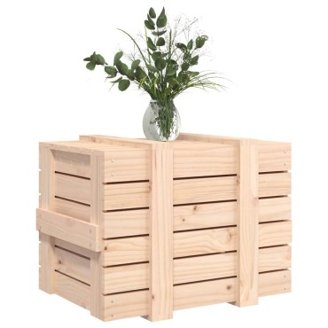 vidaXL Κουτί Αποθήκευσης 58 x 40,5 x 42 εκ. από Μασίφ Ξύλο Πεύκου