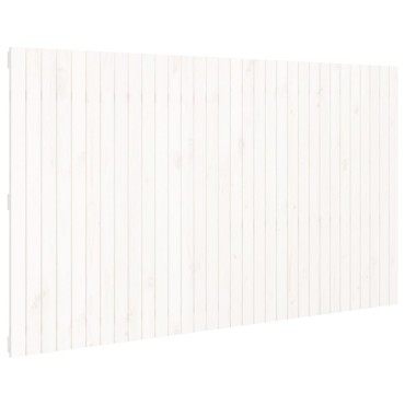 vidaXL Κεφαλάρι Τοίχου Λευκό 204x3x110cm από Μασίφ Ξύλο Πεύκου 1 τεμ.