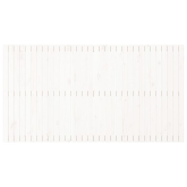 vidaXL Κεφαλάρι Τοίχου Λευκό 204x3x110cm από Μασίφ Ξύλο Πεύκου 1 τεμ.