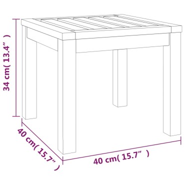 vidaXL Σκαμπό Κήπου 2 τεμ. 40x40x42cm Μασίφ Ξύλο Ακακίας με Μαξιλάρια