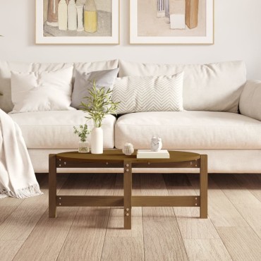 vidaXL Τραπεζάκι Σαλονιού Καφέ Μελί 87x48x35cm Μασίφ Ξύλο Πεύκου 1 τεμ.