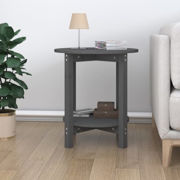 vidaXL Τραπεζάκι Σαλονιού Γκρι 55x60cm από Μασίφ Ξύλο Πεύκου 1 τεμ.
