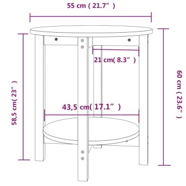 vidaXL Τραπεζάκι Σαλονιού Γκρι 55x60cm από Μασίφ Ξύλο Πεύκου 1 τεμ.