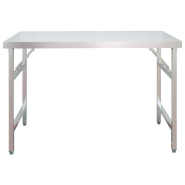 vidaXL Πάγκος Εργασίας Κουζίνας με Ράφι 120x60x145 εκ. Ανοξείδ. Ατσάλι