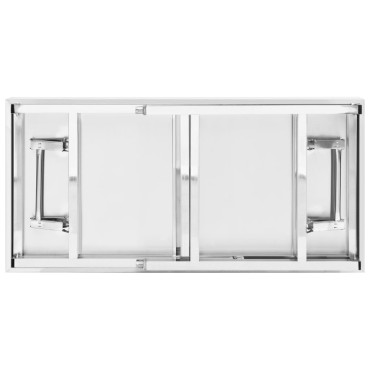 vidaXL Πάγκος Εργασίας Κουζίνας με Ράφι 120x60x145 εκ. Ανοξείδ. Ατσάλι