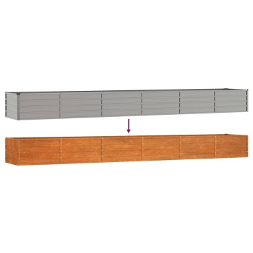 vidaXL Ζαρντινιέρα Σκουριασμένο 480x80x45 εκ. Ατσάλι Σκληρυθέν Αέρα