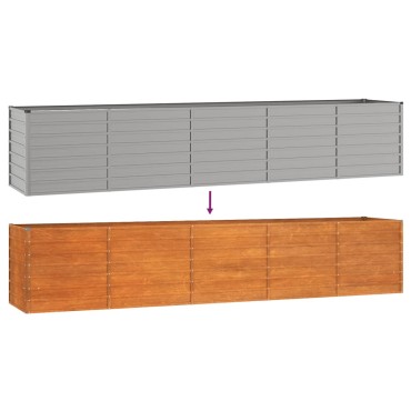 vidaXL Ζαρντινιέρα Σκουριασμένο 400x80x77 εκ. Ατσάλι Σκληρυθέν Αέρα