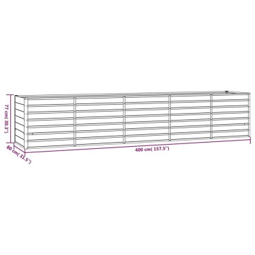 vidaXL Ζαρντινιέρα Σκουριασμένο 400x80x77 εκ. Ατσάλι Σκληρυθέν Αέρα
