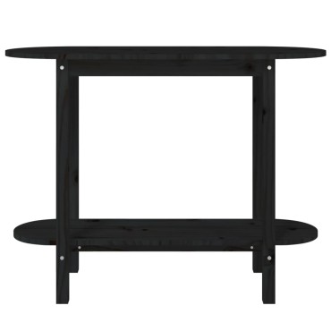 vidaXL Τραπέζι Κονσόλα Μαύρο 110x40x80cm από Μασίφ Ξύλο Πεύκου 1 τεμ.