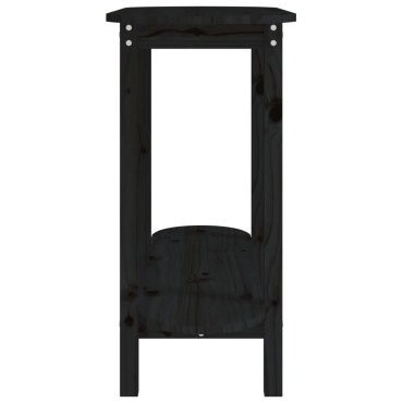 vidaXL Τραπέζι Κονσόλα Μαύρο 110x40x80cm από Μασίφ Ξύλο Πεύκου 1 τεμ.