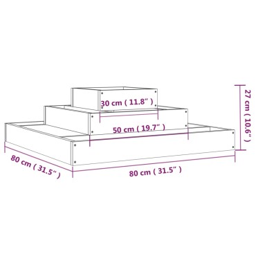 vidaXL Ζαρντινιέρα Καφέ Μελί 80 x 80 x 27 εκ. από Μασίφ Ξύλο Πεύκου