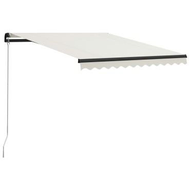 vidaXL Τέντα Συρόμενη Χειροκίνητη με LED Κρεμ 300 x 250 εκ.