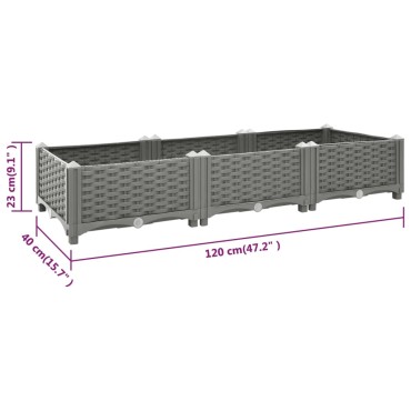 vidaXL Ζαρντινιέρα 120 x 40 x 23 εκ. από Πολυπροπυλένιο
