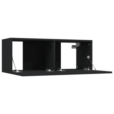 vidaXL Έπιπλα Τηλεόρασης 2 τεμ. Μαύρα 80x30x30cm Επεξεργασμένο Ξύλο