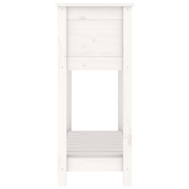 vidaXL Ζαρντινιέρα με Ράφι Λευκή 82,5x34,5x81 εκ. Μασίφ Ξύλο Πεύκου