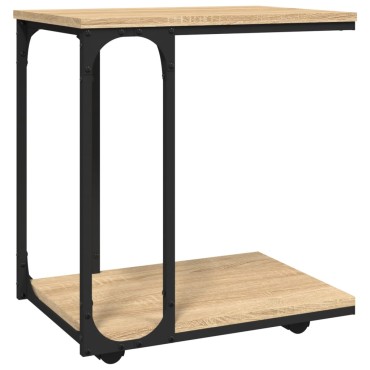 vidaXL Βοηθητικό Τραπέζι με Ρόδες Sonoma Δρυς 50x35x55,5cm Επεξ. Ξύλο 1 τεμ.