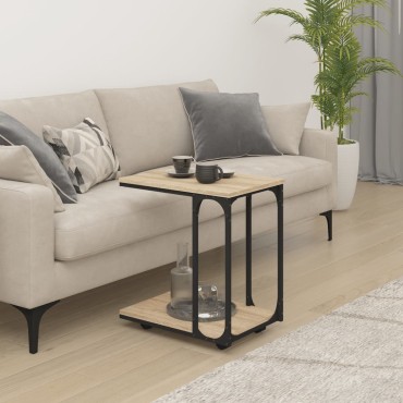 vidaXL Βοηθητικό Τραπέζι με Ρόδες Sonoma Δρυς 50x35x55,5cm Επεξ. Ξύλο 1 τεμ.
