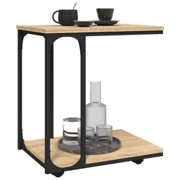vidaXL Βοηθητικό Τραπέζι με Ρόδες Sonoma Δρυς 50x35x55,5cm Επεξ. Ξύλο 1 τεμ.